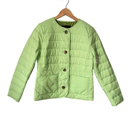 Talbots Jackets & Blazers - ✨HP✨ NWT Talbot’s Lime Green Quilted Button Up Jacket Sz XS